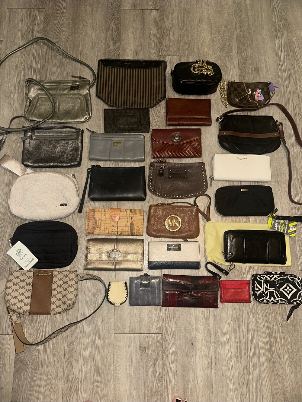 Vtg Lot 26 Kate Spade Michael Kors Brighton Mixed Wallet Belt Bag Crossbody Bags